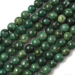 Natural West African Jade Round Beads Strands&nbsp;X-G-P075-03-6mm