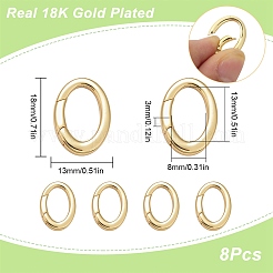 8Pcs Brass Spring Gate Rings&nbsp;KK-SC0003-45
