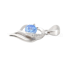 Fine Silver Cubic Zirconia Pendants&nbsp;STER-S008-03B-P