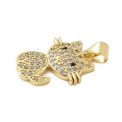 Brass Micro Pave Cubic Zirconia Pendants&nbsp;KK-P293-12G