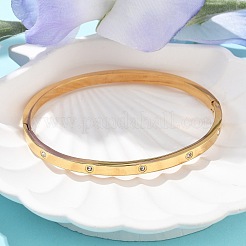 304 Stainless Steel Rhinestone Bangles for Women&nbsp;X-BJEW-Z092-05G