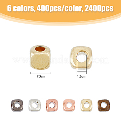 2400Pcs 6 Colors Electroplated CCB Plastic Spacer Beads&nbsp;FIND-HY0001-92