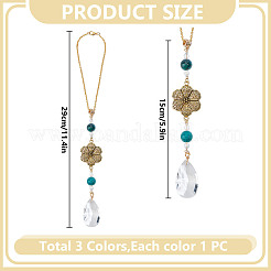 3Pcs Acrylic & Glass Pendant Decorations&nbsp;HJEW-DR00191