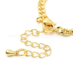 Cubic Zirconia Oval Link Bracelet with Curb Chains&nbsp;BJEW-A127-05G