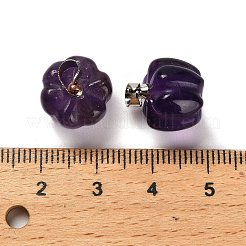 Natural Amethyst Pumpkin Charms&nbsp;G-K338-27P-08