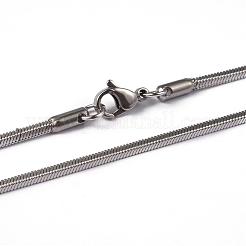 Non-Tarnish 304 Stainless Steel Square Snake Chains Necklaces&nbsp;NJEW-K049-06P