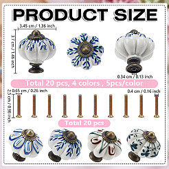 20Pcs 4 Colors Porcelain Drawer Pull Drop Swing Handles&nbsp;FIND-GO0004-44