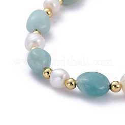 Natural Amazonite Beaded Bracelets&nbsp;X-BJEW-JB05265-03