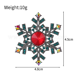 Christmas Snowflake Zinc Alloy Rhinestone  Brooches&nbsp;PW-WG3DC98-01