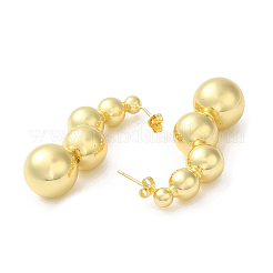 Rack Plating Brass Round Ball Dangle Stud Earrings&nbsp;EJEW-Q786-04G