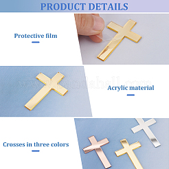 48Pcs 3 Colors Mirror Acrylic Home Decorations&nbsp;DIY-FG0004-71