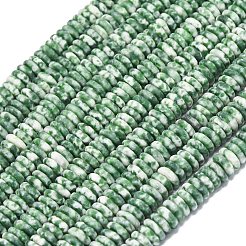 Frosted Natural Green Spot Jasper Beads Strands&nbsp;G-K389-C41-01
