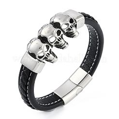 Braided Microfiber Leather Cord Bracelets&nbsp;BJEW-P328-12AS