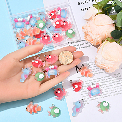 30Pcs 6 Styles Opaque Resin Pendants&nbsp;RESI-YW0003-50