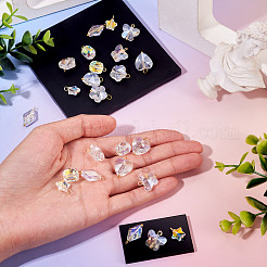 30Pcs 6 Styles Glass Pendants&nbsp;PALLOY-TAC0200