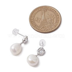 Natural Pearl Ear Studs&nbsp;EJEW-P286-11P