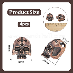 4Pcs Brass European Beads&nbsp;KK-OC0001-79R