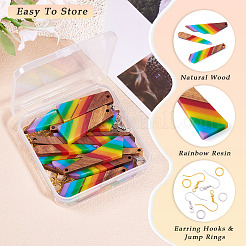 Resin & Walnut Pendants DIY Dangle Earrings Making Kits&nbsp;DIY-TA0011-03B