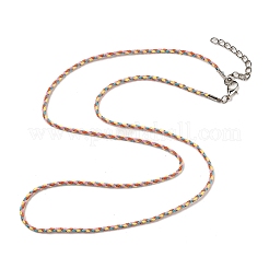 2MM Braided Round Polycotton Cord Necklace Making with Alloy Lobster Claws Clasps and Iron End Chains&nbsp;NJEW-Q031-01A