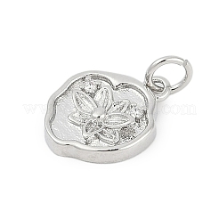 Brass Micro Pave Clear Cubic Zirconia Pendants&nbsp;KK-G522-07P