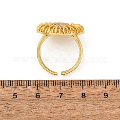 Brass Micro Pave Cubic Zirconia Cuff Rings&nbsp;RJEW-D323-03G