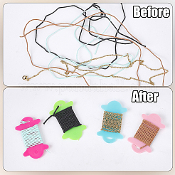 100Pcs 5 Styles Plastic Thread Card Bobbins&nbsp;AJEW-SC0003-96