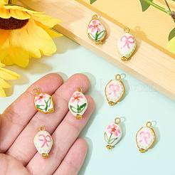 8Pcs 4 Styles Handmade Porcelain Pendants&nbsp;PALLOY-SW00139