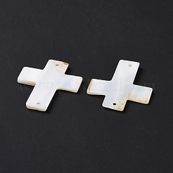 Natural Freshwater Shell Connector Charms&nbsp;SSHEL-C011-05