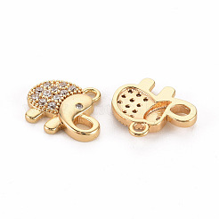 Brass Micro Pave Clear Cubic Zirconia Charms&nbsp;KK-S356-453-NF