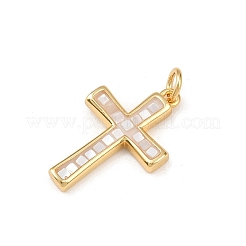 Brass Enamel Pendants&nbsp;KK-L255-07G-01