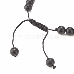 Natural Obsidian & Synthetic Hematite Braided Bead Bracelet with Cubic Zirconia&nbsp;BJEW-JB08117-02