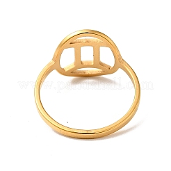 Ion Plating(IP) 201 Stainless Steel Constellations Gemini Finger Ring for Women&nbsp;RJEW-G266-06G