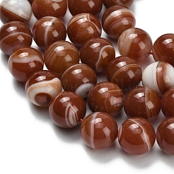 Natural Banded Agate Beads Strands&nbsp;G-L642-B04-14mm