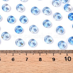 Spray Painted Transparent Glass Seed Beads&nbsp;SEED-T007-05H