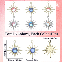 24Pcs 6 Styles Rack Plating Alloy Pendants&nbsp;FIND-SC0005-41