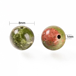 100Pcs 8mm Natural Unakite Round Beads&nbsp;DIY-LS0002-18
