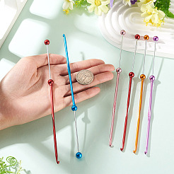 6Pcs 5 Colors DIY Alloy Beadable Crochet Hooks&nbsp;AJEW-TA0003-51