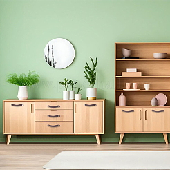 6 Sets 2 Colors Oval Leather Cabinet Handles&nbsp;FIND-HY0003-57