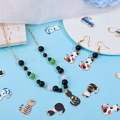 32Pcs 8 Colors Alloy Enamel Pendants&nbsp;ENAM-SC0006-04