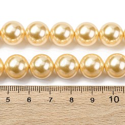 Electroplated Shell Pearl Beads Strands&nbsp;BSHE-G041-12mm-01