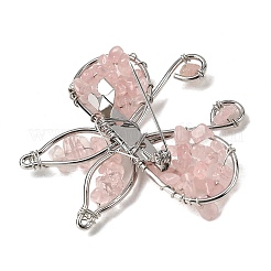 Butterfly Natural Rose Quartz Brooch&nbsp;G-A278-02P-08