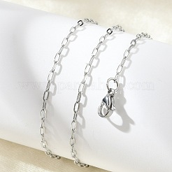Non-Tarnish 304 Stainless Steel Paperclip Chain Necklace with Lobster Claw Clasps for Men Women&nbsp;NJEW-H205-03P-01