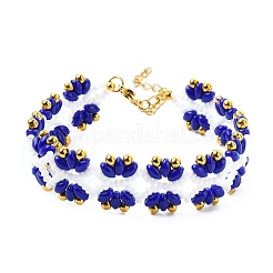 Glass Seed Beaded Flower Bracelets for Women&nbsp;BJEW-MZ00140