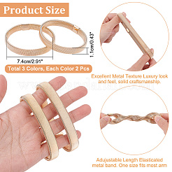 6Pcs 3 Colors High Carbon Steel Stretch Arm Bracelets Set&nbsp;BJEW-GA0001-06