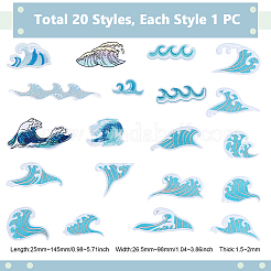 20Pcs Wave Theme Polyester Computerized Embroidery Patches&nbsp;PATC-GA0002-05