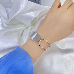 Non-Tarnish Hollow Out 304 Stainless Steel Wide Cuff Bangles&nbsp;BJEW-G689-01P