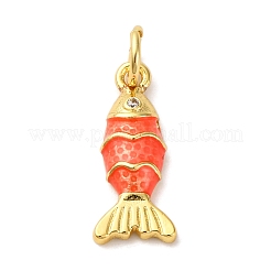 Brass Micro Pave Cubic Zirconia Enamel Pendants&nbsp;KK-I276-23G