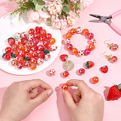 Strawberry Theme Mixed Styles Acrylic Beads&nbsp;MACR-PA0001-55
