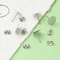 100Pcs 304 Stainless Steel Stud Earring Findings&nbsp;STAS-YW0001-43B