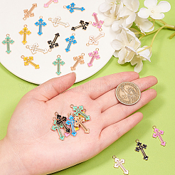 120Pcs 8 Colors Alloy Enamel Pendants&nbsp;ENAM-CJ0001-84